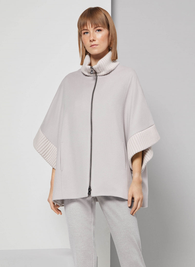 Mantella zip 100% Lana Cinzia Rocca grigio chiaro