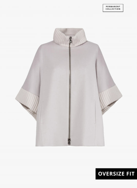 Mantella zip 100% Lana Cinzia Rocca grigio chiaro