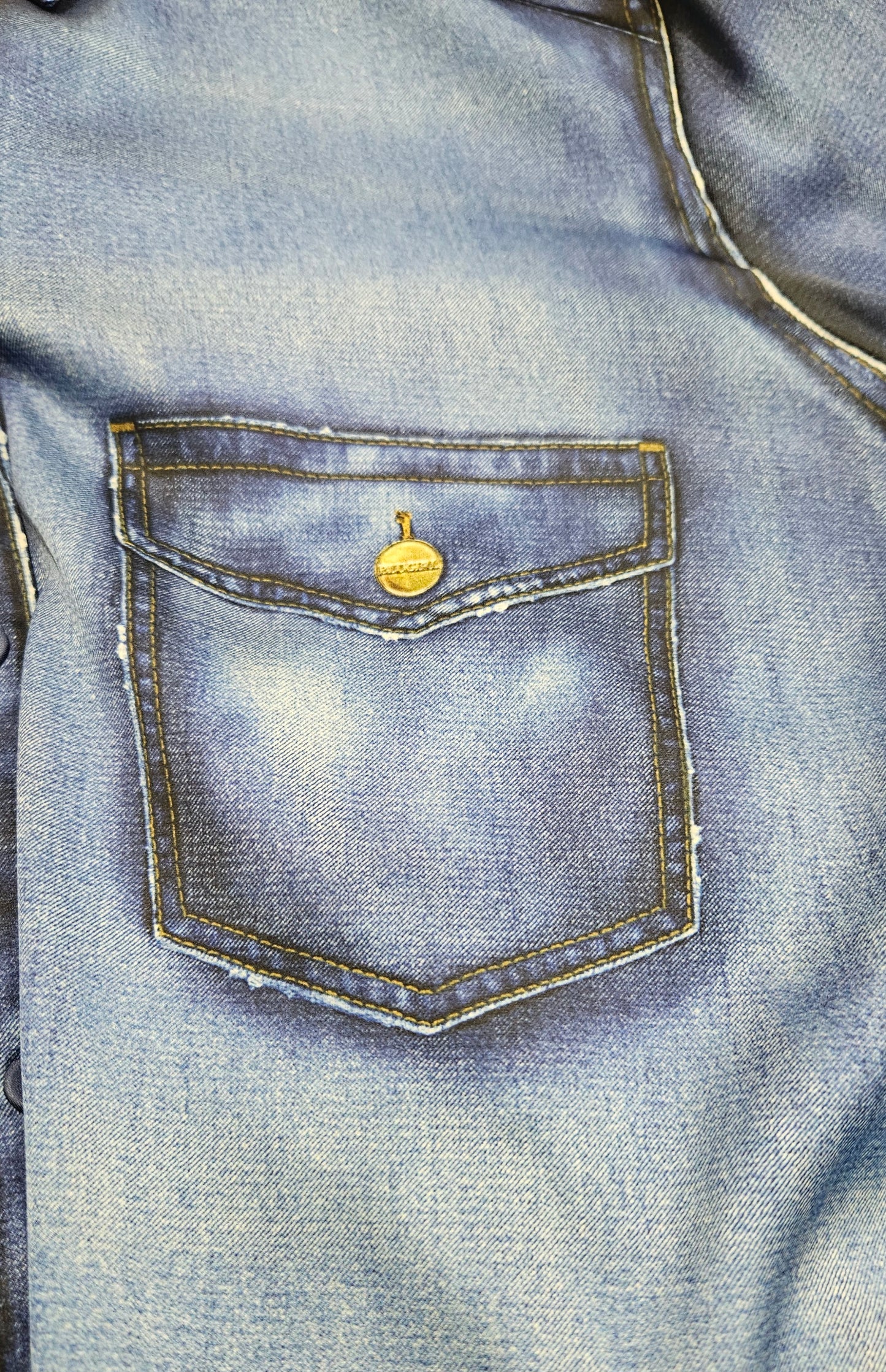 Camicia raso Blugirl disegno effetto jeans
