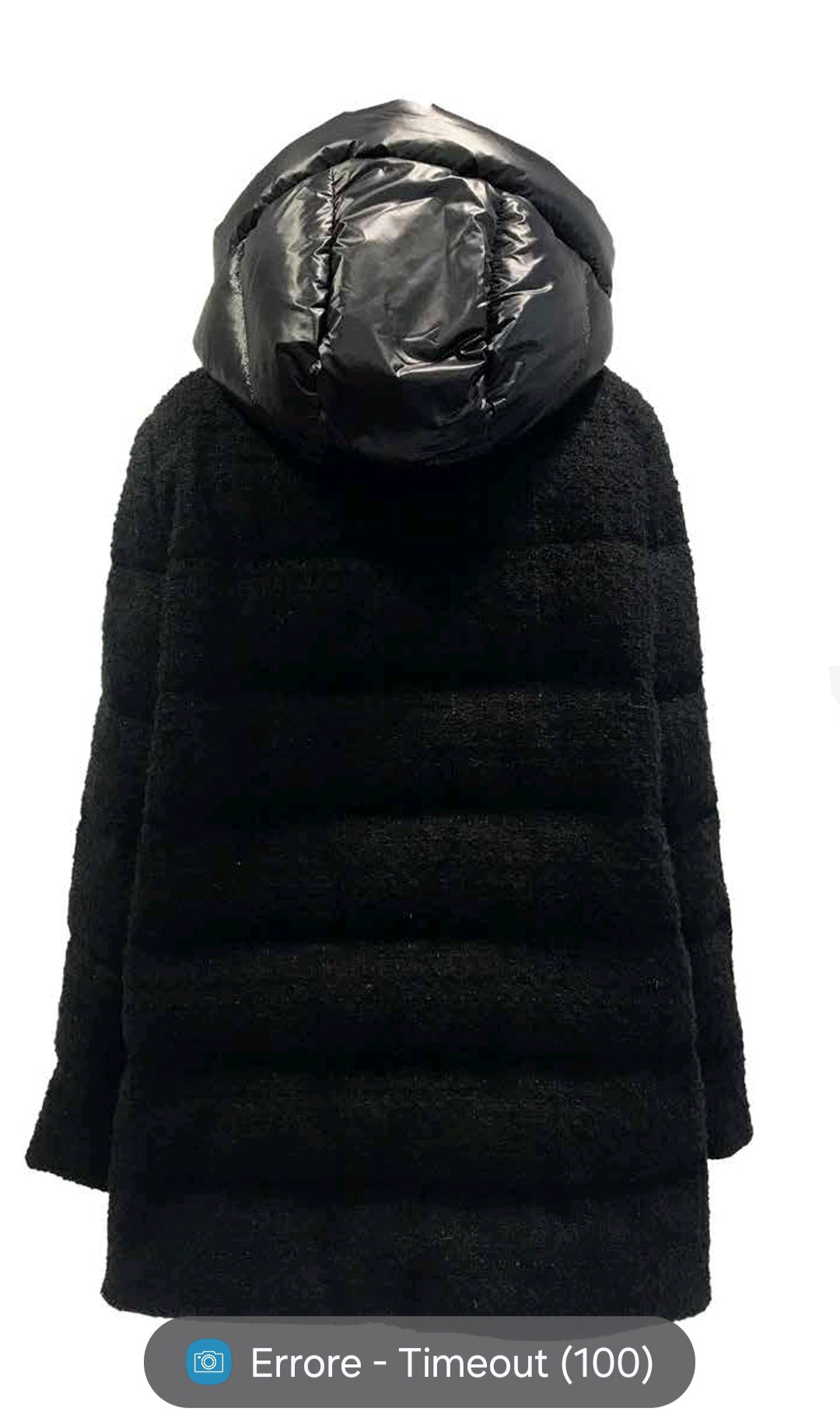 Piumino Violanti nero tessuto con cappuccio